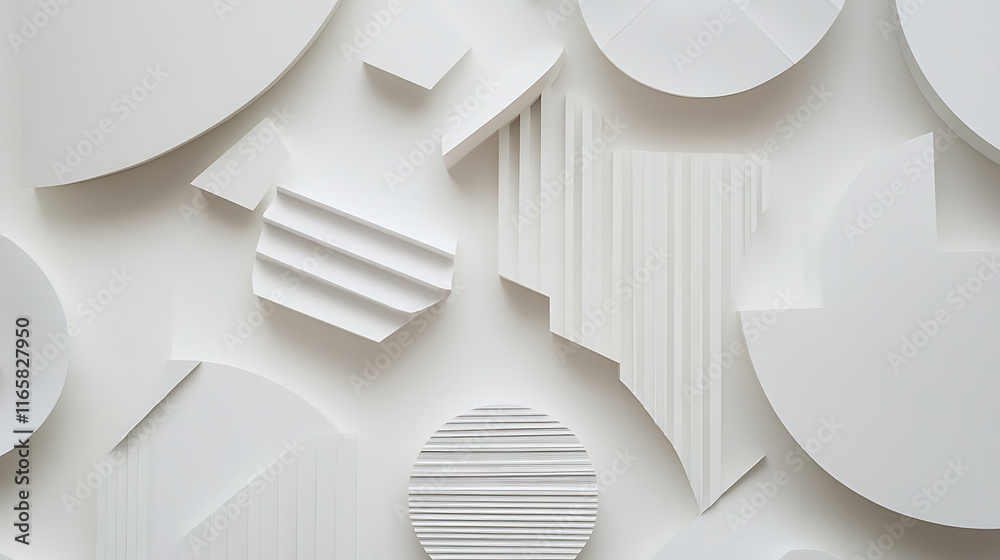 Layered Depth Pattern shapes arranged dynamically with clean lines and layered depth for ...