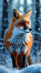 Wall Mural - Red Fox in the Snow