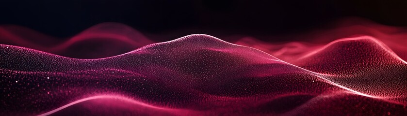 Poster - Abstract Crimson Particle Wave Landscape Design