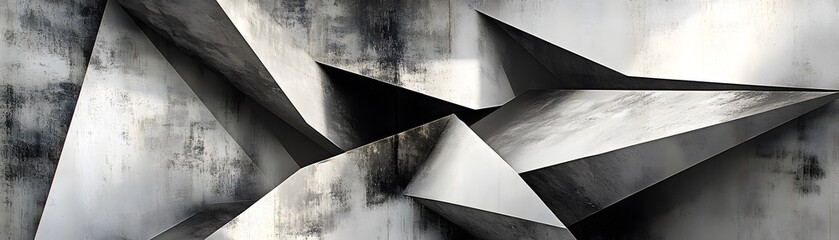 Poster - Abstract Geometric Metal Wall Sculpture Design