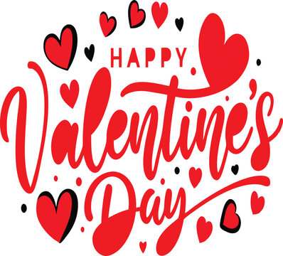 Happy Valentine's day typography lettering isolated on white background 1