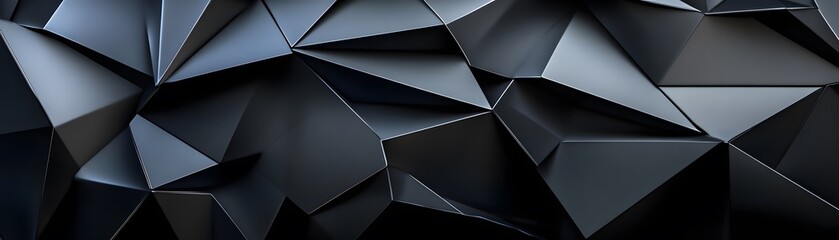 Poster - Abstract Dark Grey Geometric Polygonal Texture