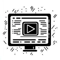 Poster - Computer Screen Displaying A Play Button Video Interface