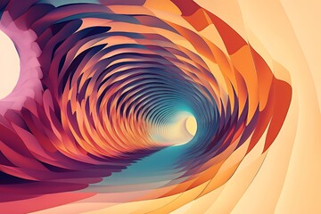 Aufkleber - Abstract Swirling Tunnel Of Warm Hues And Colors