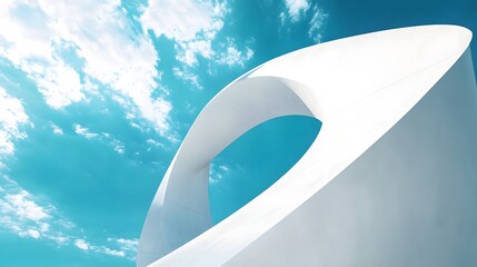 Poster - Abstract White Architectural Structure Against Blue Sky