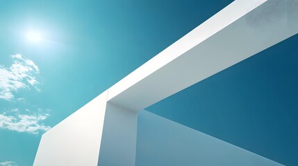 Poster - White Architectural Structure Against Blue Sky