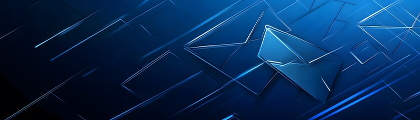 Poster - Abstract Blue Geometric Shapes Design Background