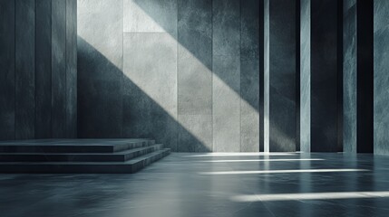 Poster - Modern Minimalist Stone Room With Steps