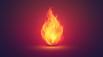 Wall Mural - Abstract fiery flame, glowing embers, dark background.