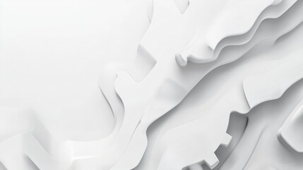 Abstract White Sculpted Waves Modern Art Design
