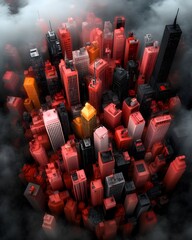 Poster - Mesmerizing digital dreamscape showcasing abstract data visualizations dynamic digital topographies