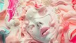 © Infinity - Surreal Candy Face: A Dreamy Pink Abstract Portrait