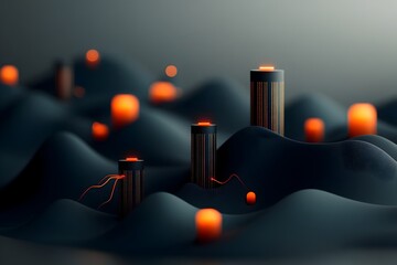 Poster - Towering digital expanse with luminous data nodes undulating information tethers and a seamless virtual grid of interconnected technology  A futuristic landscape of the expansive cyberspace matrix