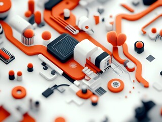 Poster - Cutting Edge Digital Archive with Intricate Data Structures and Innovative Information Processing A Serene and Subdued Digital Workspace Featuring Crisp Detailed