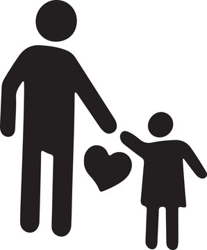 Happy Father's Day icon silhouette vector with white background