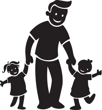 Happy Father's Day icon silhouette vector with white background