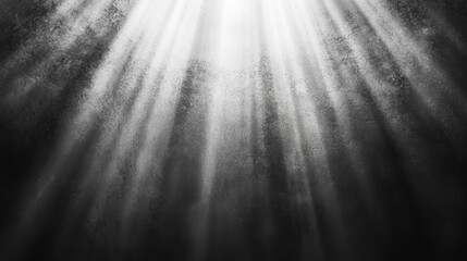 Poster - Gray background with light rays and a textured grain effect, perfect for abstract visuals