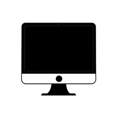 Fototapete - Black and white desktop computer screen image