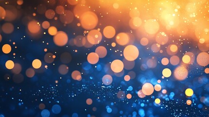 Poster - A stunning abstract background featuring shimmering orange and blue bokeh lights.