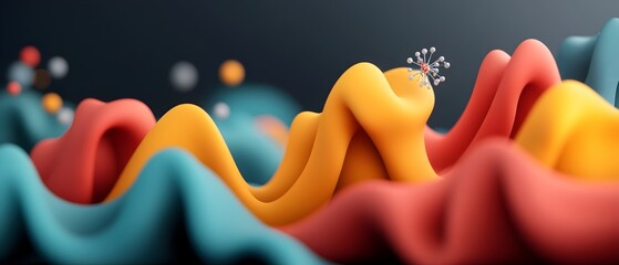 Poster - Mesmerizing digital landscape featuring dynamic data matrices quantum entanglement simulations and cutting edge scientific visualization tools