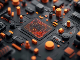 Poster - Captivating image showcasing a surreal dystopian environment filled with glowing holographic pheromone matrices and dynamic flowing data visualizations  Organic