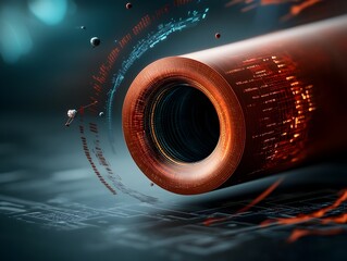 Poster - Interdimensional Quantum Computing Hub Visualizing Entangled Particle Simulations and Abstract Mathematical Topologies  A futuristic
