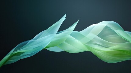 Poster - Ethereal Flowing Light Painting in Shades of Green and Blue Capturing Soft Waves and Organic Movement