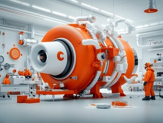 Poster - Advanced quantum sensing research complex featuring state of the art gravitational wave detectors atomic clocks quantum magnetometers and quantum gyroscopes