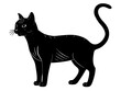 © Arnob - singapura cat black silhouette vector, Simple silhouette Design vector icon with white background