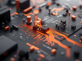 Poster - Futuristic digital environment showcasing intricate neural connections intelligent systems secure data exchange protocols and dynamic audiovisual simulations of groundbreaking scientific inquiries