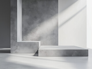 Poster - A 3D lightbox creates a gray studio backdrop for stock photo shoots