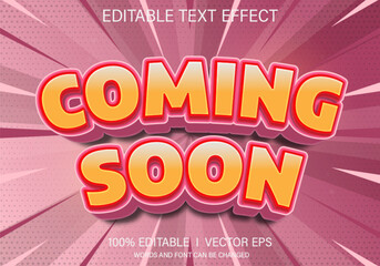 Poster - coming soon vector text effect with modern style design