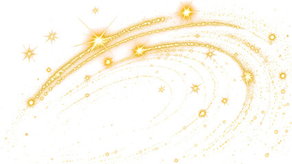 Wall Mural - golden glitter curve stardust serenade shimmering path of gold light png clipart transparent