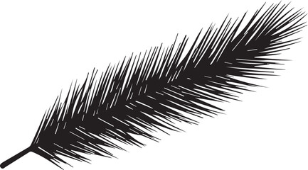 Pine leaf silhouette isolated on white background