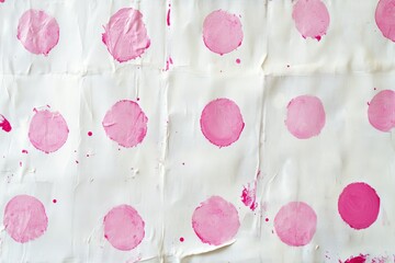 Pink polka dots on a white background create a playful and vibrant pattern for creative projects and decor