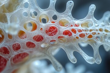 Poster - A detailed view of a red and white seahorse, great for use in aquatic or ocean-themed designs