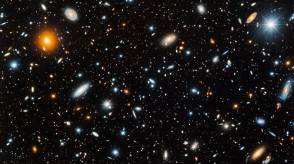 Wall Mural - outer space the dense expanse of stars stretched endlessly in all directions, background wallpaper a