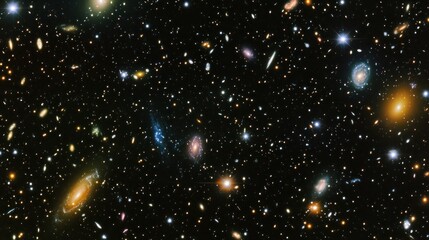 Wall Mural - outer space the dense expanse of stars stretched endlessly in all directions, background wallpaper a