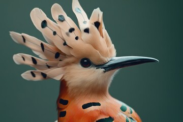 Poster - A close-up shot of a bird's head featuring bright feathers on its crest