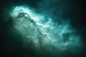 Poster - A massive cloud fills the sky, its soft and white peaks stretching out as far as the eye can see