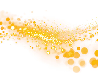 Wall Mural - Gold light bokeh with golden dust glitter celestial dance light bokeh with shimmering stardust