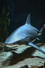 Poster - A close-up shot of a shark swimming in an aquarium