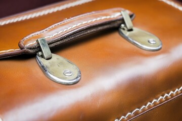 Poster - A detailed view of a piece of luggage, suitable for use in travel or adventure contexts