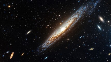 Aufkleber - A galaxy with a spiral galaxy in the background