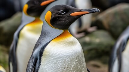 Poster - A group of penguins standing side by side, often used for animal or wildlife-related designs