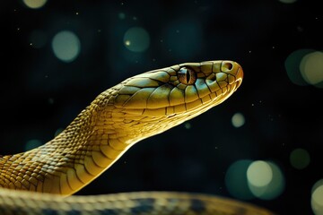 Aufkleber - Close-up of a snake on a dark background