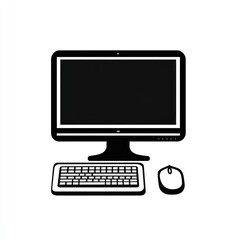 Poster - Simple Desktop Computer Icon Illustration