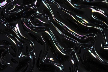 Poster - A close-up shot of a shiny liquid surface with subtle reflections