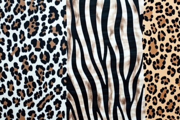 Poster - Detailed view of various animal pattern fabrics