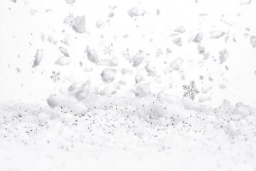 Poster - A snowy ground covered in a thick layer of snow flakes, perfect for winter scenes or holiday decorations